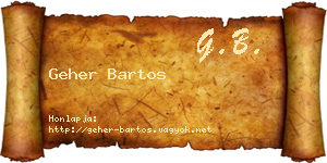 Geher Bartos névjegykártya